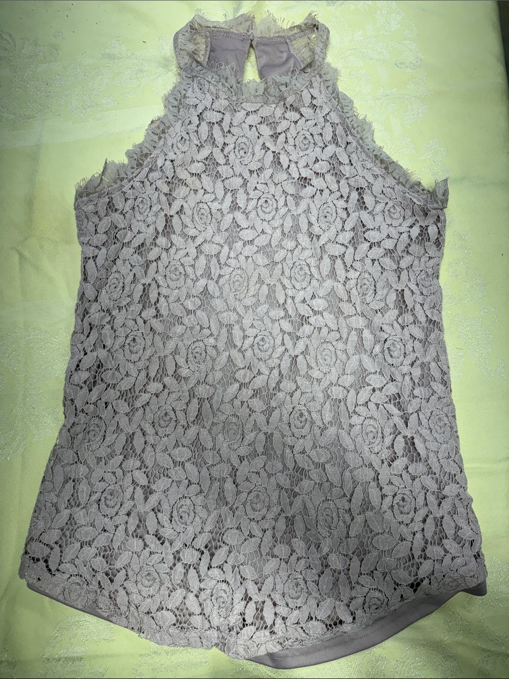 Floral Lace High-Neck Camisole in Light Mauve